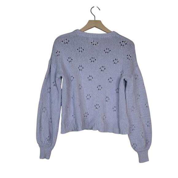 Madewell Womens XS Floral Pointelle Pullover Sweater in Lavender - Picture 4 of 10